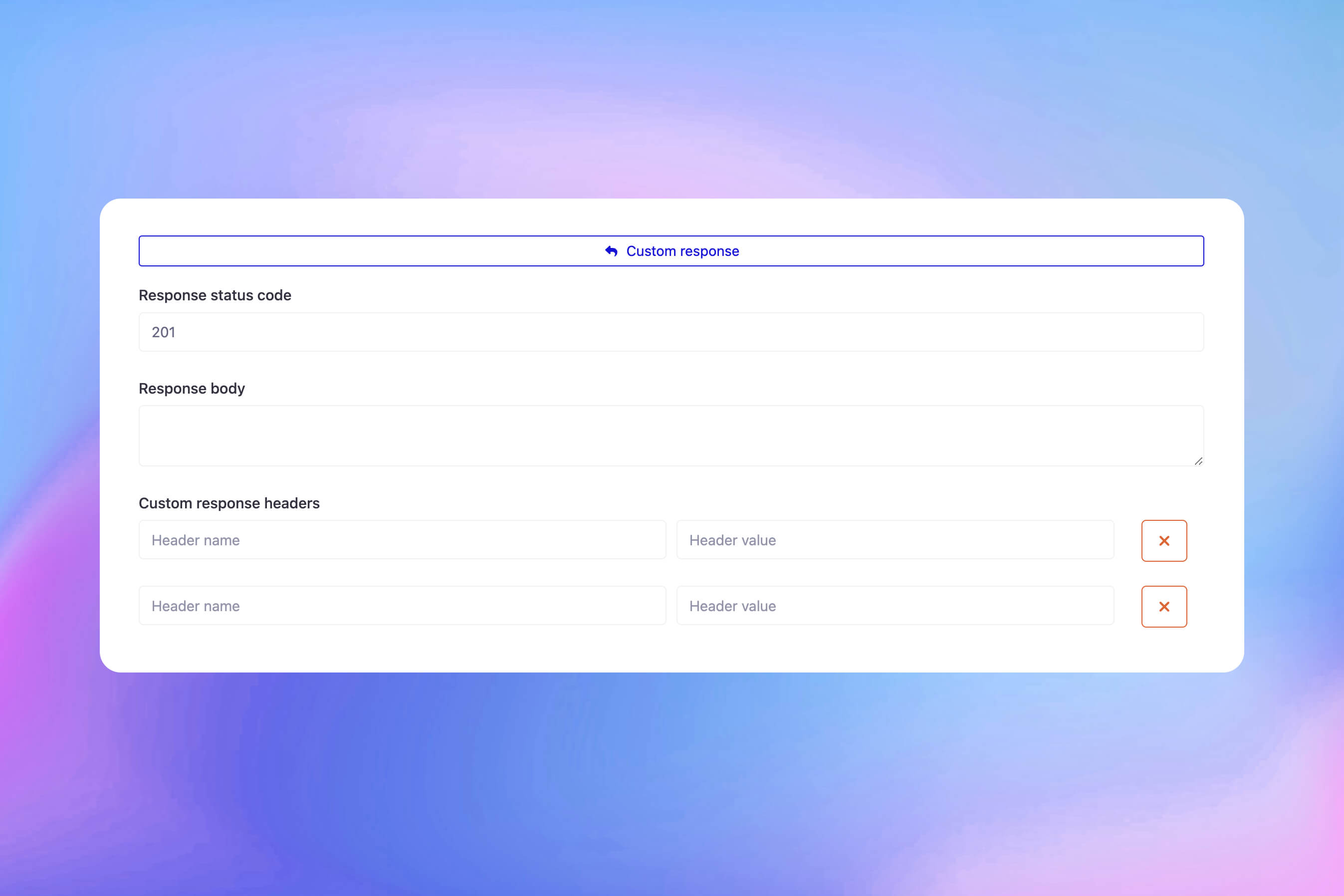 Screenshot der benutzerdefinierten HTTP-Antworten Funktion der App-Überwachung